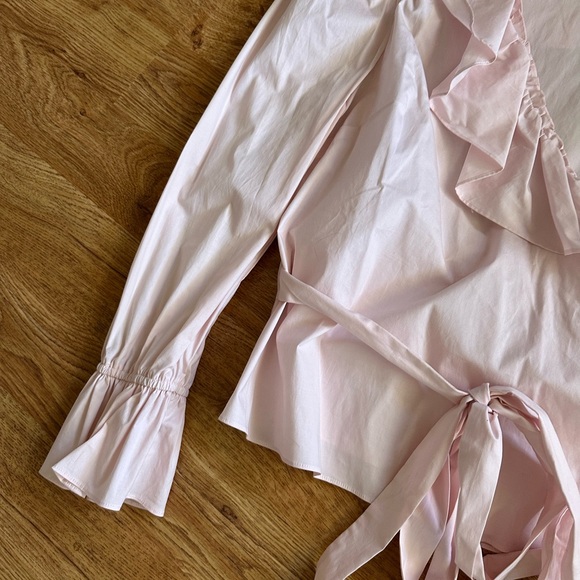 NWT Rachel Parcell Pink Ballerina Wrap Top M - Picture 13 of 13